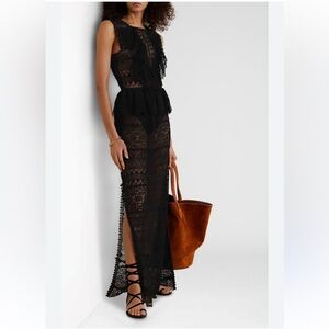 Ulla Johnson Lilia ruffled cotton-guipure lace maxi dress size 4, NWT